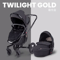 銀十字 嬰兒車可坐可躺輕便折疊雙向高景觀寶寶手推車Surf暮光金