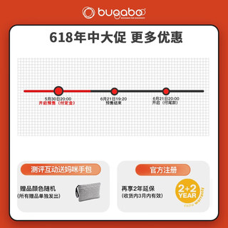 博格步（BUGABOO）新品上市Dragonfly可坐可躺双向乘坐城市功能型儿童推车 珊瑚橘蓬 黑座 黑车架