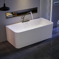 浪鲸（SSWW） 卫浴亚克力浴缸无缝一体家用泡澡浴缸含下水器 智能龙头配件缸 方形