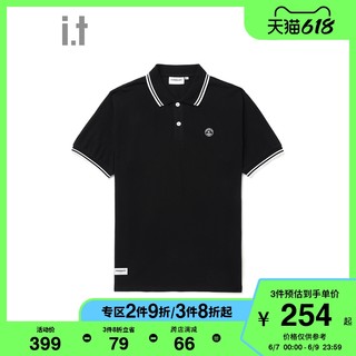 it :CHOCOOLATE男装短袖polo衫2023夏季新品青春学院风半袖1400X