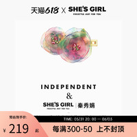 shesgirl茜子春日少女浪漫层叠薄纱花瓣发夹捏夹碎发侧夹边夹发饰