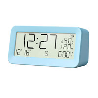 TIMESS 闹钟学生儿童专用智能可充电贪睡夜灯感光超大声温湿度显示床头钟