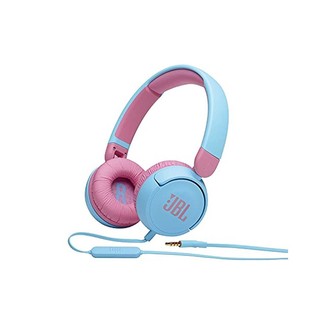 JBL 杰宝 儿童耳机 头戴式音量可控带遥控麦克风浅蓝色+粉