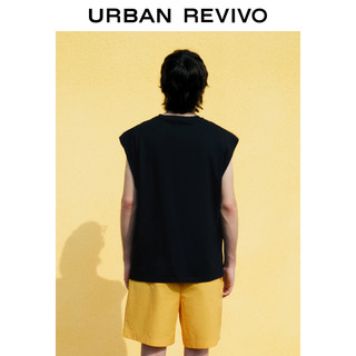 URBAN REVIVO UR2023夏新款男士背心潮流叠穿纯色全棉套头薄款无袖T恤UMB432003
