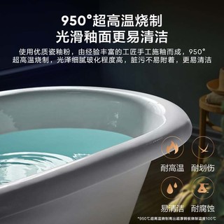 科勒官方旗舰店拂乐独立式铸铁浴缸椭圆形简约设计家用普通浴缸