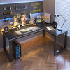 佳家林（JIAJIALIN）电脑桌转角桌加厚拐角桌台式电脑桌家用学习桌书桌办公写字桌子 碳纤黑色160*120cm