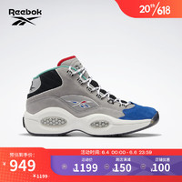 Reebok锐步官方篮球鞋男鞋女鞋复古经典运动中帮SOLUTION GX07 GZ7283-灰色/黑色/蓝色 中国码:48.5(32cm),US:14