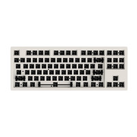 AJAZZ 黑爵 AKC087 87键 2.4G蓝牙 多模无线客制化机械键盘 千层酥白色 RGB 无轴无键帽