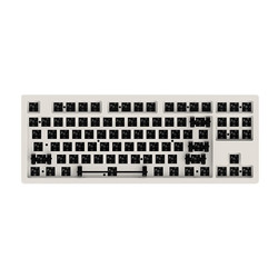 AJAZZ 黑爵 AKC087 87键 2.4G蓝牙 多模无线客制化机械键盘 千层酥白色 RGB 无轴无键帽