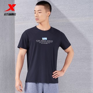 XTEP 特步 运动T恤男夏季健身训练速干宽松男士圆领短袖上装跑步训练短t