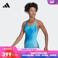 adidas阿迪达斯官方女装游泳运动吊带连体泳衣HB1686 蓝/白 A/M(165/88A)