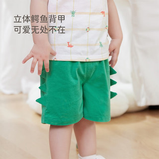Babylove 婴儿短裤夏季薄款纯棉五分裤休闲百搭婴幼儿裤子可爱夏装 BV绿 80cm