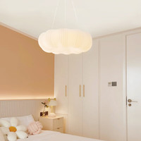 灯宴卧室吊灯主卧温馨浪漫皇冠装饰灯现代简约创意南瓜奶油风房间吊灯 白色50无极遥控