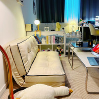 欧吉（OUJI）懒人沙发可躺可睡卧室踏踏米小沙发可折叠网红款出租房单人沙发 米白(双人90CM)