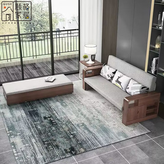 顾格沙发床多功能两用电动沙发客厅可折叠带升降茶几GY7019乳胶1.73米