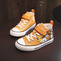 Feiyue. 飞跃 新品儿童帆布鞋防滑软底高帮魔术贴涂鸦时尚儿童帆布鞋男女童鞋