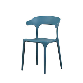 迈亚家具塑料椅咖啡厅休闲牛角椅加厚家用餐椅靠背椅子北欧创意餐桌椅 白色 加厚款