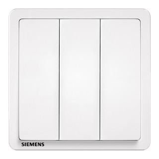 SIEMENS 西门子 开关插座 三开单控开关面板 致典雅白色