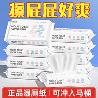 NSYCA 湿厕纸可直接冲马桶湿厕新老包装随机发出纸清洁成人便携私处湿巾抽纸家庭装 湿厕巾 6包
