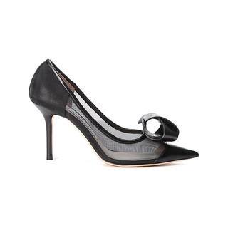 周仰杰（JIMMY CHOO ）女士尖头网眼高跟鞋黑色 LANI 85 OTX 214 BLACK BLACK 36