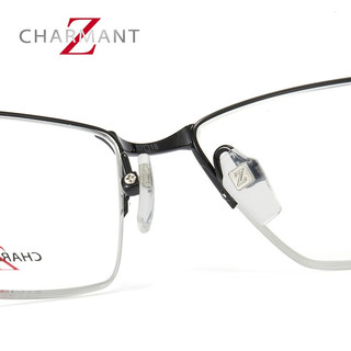 CHARMANT 夏蒙 Z钛系列镜架配近视度数眼镜男商务半框眼镜钛合金夏蒙眼镜架女 ZT27055-BK(黑色)