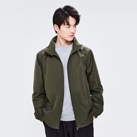 2022年秋冬季新品轻防泼水抗静电纯色可藏帽网里风衣外套男士 M 幸运绿(57)