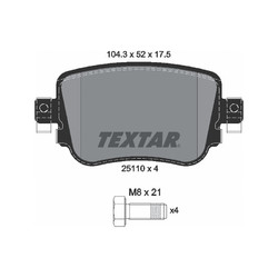 TEXTAR 泰明顿 刹车片后片2511005