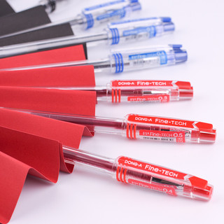 東亞（DONG-A） FINETECH中性笔签字笔 0.3/0.4/0.5mm办公考试水笔套装 0.5黑色12支装+波点笔红*1蓝*1 12支