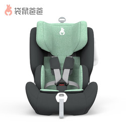 EURO KIDS 袋鼠爸爸 9个月-12岁i-Size认证宝宝宽大座舱儿童安全座椅 白气球文艺绿