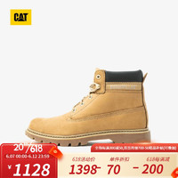 CAT 卡特彼勒 卡特 马丁靴工装靴女鞋 大黄靴女士靴防滑高帮鞋 黄色 36