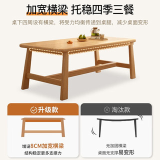 瑞象 全实木餐桌方桌饭桌家用木桌子胡桃木长方形中式大长桌原木风桌 原木色 100x60x75cm