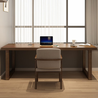 优品元素（YPYS）实木电脑桌台式家用双人书桌卧室书房办公学习桌写字桌工作台 主图款：实木学士椅