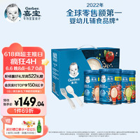 移动端、京东百亿补贴：Gerber 嘉宝 米粉婴儿辅食番茄牛肉+缤纷水果+混合蔬菜味礼盒2段250g*3罐