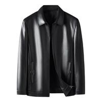 恒源祥 男士皮衣 薄绒款 黑色 XXXL