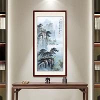 尚得堂 刘磊 山水画 沙比利实木框-圆角棕色 装裱65*125cm