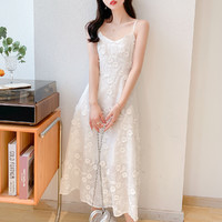 2023年新款女装法式甜美初恋高级感连衣裙 S 白色
