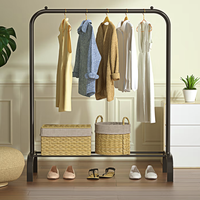 乐荔 单杆式落地晾衣架 105*45*150cm 黑色