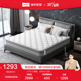 林氏家居泰国进口天然乳胶床垫独立弹簧1.8米硬垫家具 加厚C款-偏软舒压床垫 1800*2000mm