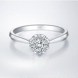 CHOW TAI FOOK 周大福 似锦系列 U168775 女士时尚18K白金钻石戒指