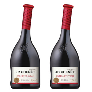 香奈（J.P. CHENET）赤霞珠西拉干红葡萄酒 750ml*2法国进口送礼 歪脖子酒