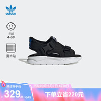 adidas阿迪达斯官方三叶草360 SANDAL 3.0 C男小童夏季休闲凉鞋 黑/蓝 28(165mm)