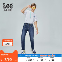 Lee XLINE 23春夏新品中腰锥形中深蓝色男款牛仔长裤多色休闲潮流