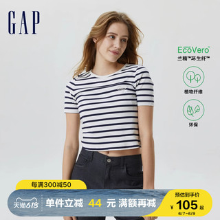 Gap 盖璞 女装夏季2023新款LOGO轻薄短袖T恤659475休闲上衣