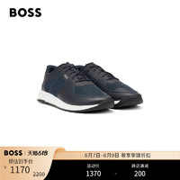 HUGO BOSS 男士反光装饰混合网眼竹棉内底运动鞋