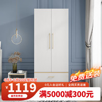 AHOME A家家具 WX202 轻奢简约衣柜 2门 暖白色 80