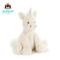 jELLYCAT 邦尼兔 Fuddlewuddle系列 FW6U 波浪毛独角兽毛绒玩具 白色 23cm