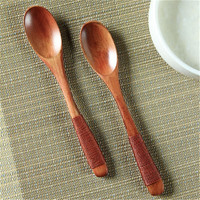 纳川日式楠木木勺子木质长柄大汤勺厨房长柄木头大粥勺小木汤勺单个装