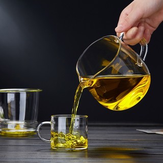 绿昌明 茶壶玻璃泡茶壶加厚耐热茶具套装茶水分离花茶壶办公家用小号 壶+4品杯（110ML）
