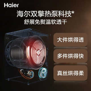 Haier 海尔 XQG100-BD14386WTLU1+HGY100-F386WU1 洗烘套装 10Kg