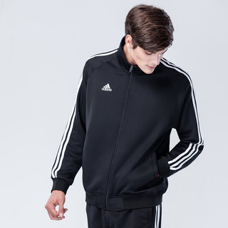 adidas 阿迪达斯 外套男户外休闲运动夹克防风开衫运动服 黑/白（棉） 3XL